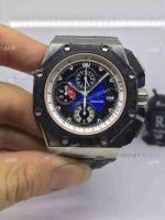 High Quality Copy Audemars Piguet Grand Prix Blue Face Black Rubber Swiss Mens Watch